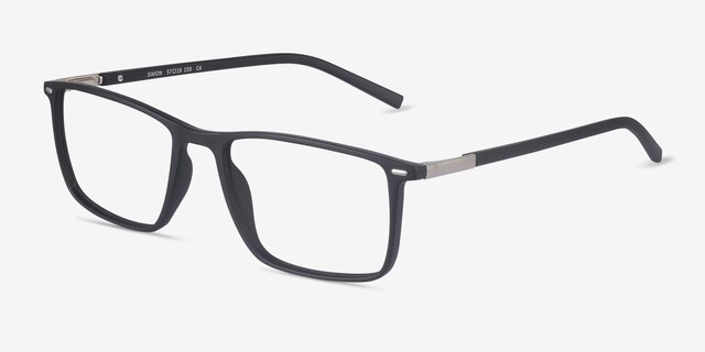 Simon Black Plastic-metalEyeglass Frames from EyeBuyDirect, Angle View