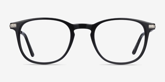 Toulouse Black Acetate-metalEyeglass Frames from EyeBuyDirect, Front View