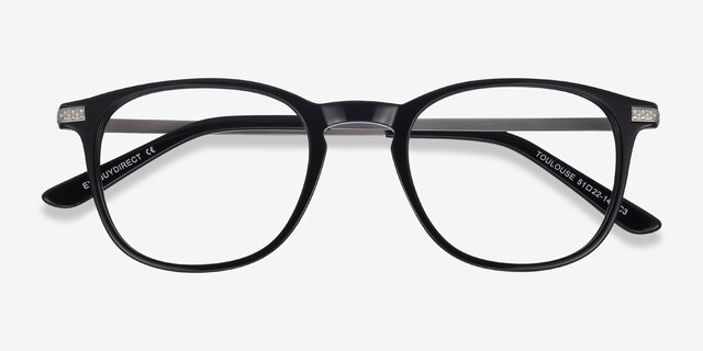Toulouse Black Acetate-metalEyeglass Frames from EyeBuyDirect, Closed View