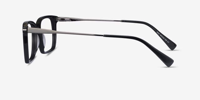 Nox Noir Acetate-metalMontures de lunettes de vue d'EyeBuyDirect, Vue de Côté