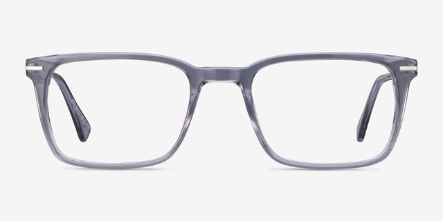 Nox Gray Acetate-metalEyeglass Frames from EyeBuyDirect, Front View