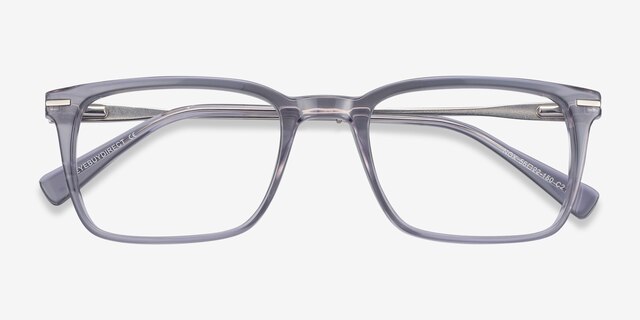 Nox Gray Acetate-metalEyeglass Frames from EyeBuyDirect, Closed View