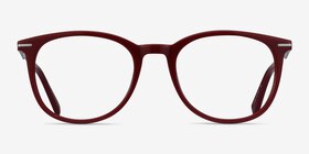 Ninah Burgundy Acetate-metal Montures de lunettes de vue d'EyeBuyDirect, Vue de Face