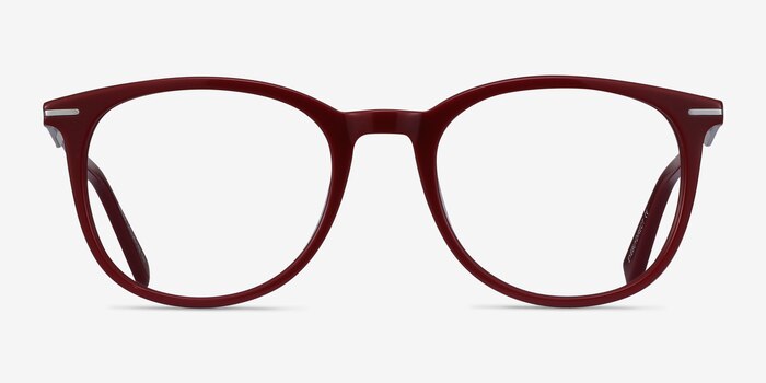 Ninah Burgundy Acetate-metal Montures de lunettes de vue d'EyeBuyDirect