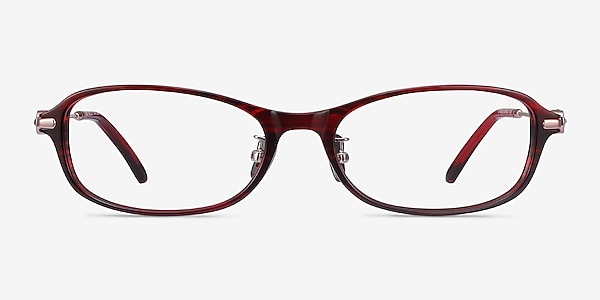 Lise Red Striped Acétate Montures de lunettes de vue