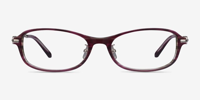 Lise Pink Striped AcetateEyeglass Frames from EyeBuyDirect, Front View