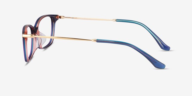 Vanda Blue Acetate-metalEyeglass Frames from EyeBuyDirect, Side View