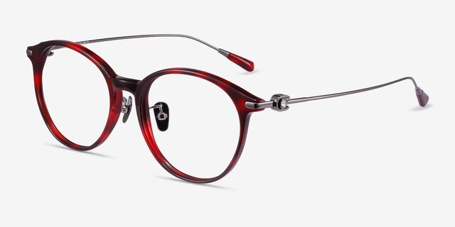 Colette Red Tortoise AcetateEyeglass Frames from EyeBuyDirect, Angle View
