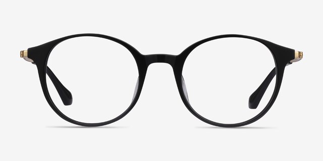 Jude Black AcetateEyeglass Frames from EyeBuyDirect, Front View