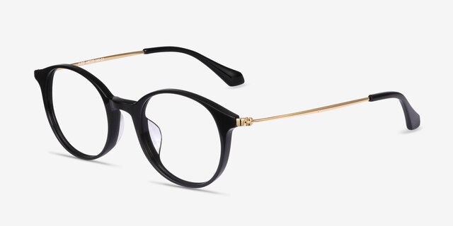 Jude Black AcetateEyeglass Frames from EyeBuyDirect, Angle View