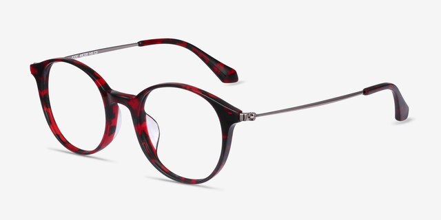 Jude Red Tortoise AcetateEyeglass Frames from EyeBuyDirect, Angle View