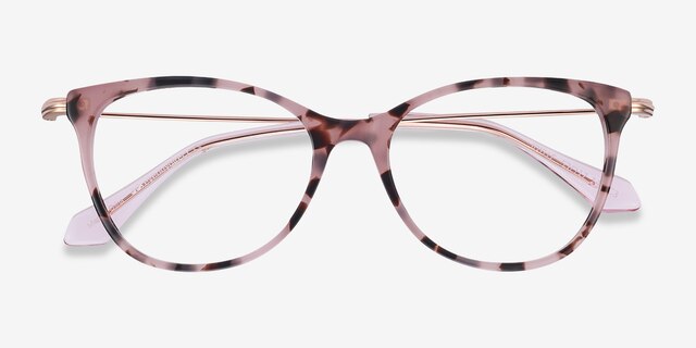 Idylle Pink Tortoise Acetate-metalMontures de lunettes de vue d'EyeBuyDirect, Vue Rapprochée