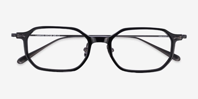 Lampito Noir AcétateMontures de lunettes de vue d'EyeBuyDirect, Vue Rapprochée