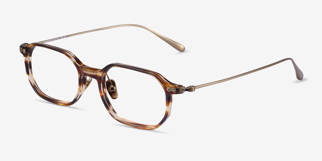 Lampito Striped AcetateEyeglass Frames from EyeBuyDirect, Angle View