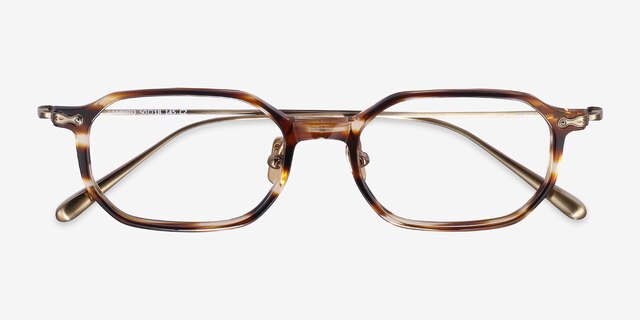 Lampito Striped AcetateEyeglass Frames from EyeBuyDirect, Closed View