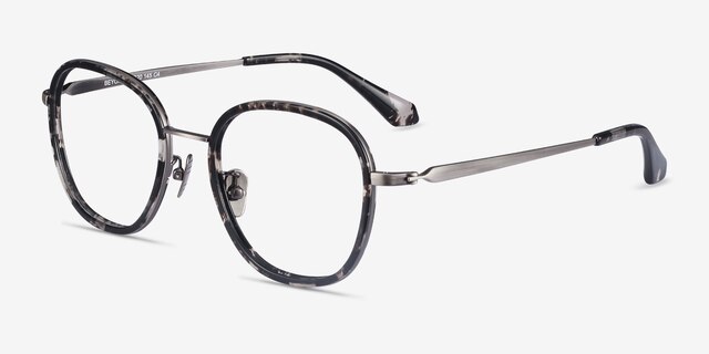 Beyond Gray Floral AcetateEyeglass Frames from EyeBuyDirect, Angle View