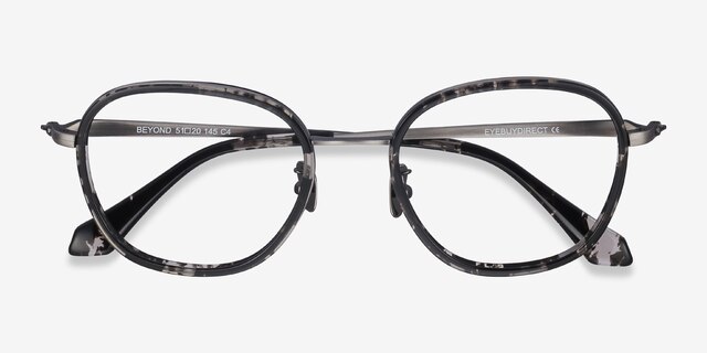 Beyond Gray Floral AcetateEyeglass Frames from EyeBuyDirect, Closed View