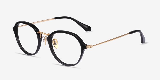 Impact Black AcetateEyeglass Frames from EyeBuyDirect, Angle View
