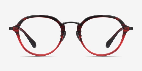 Impact Red Striped Acétate Montures de lunettes de vue