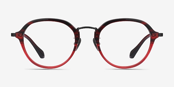 Impact Red Striped Acetate Eyeglass Frames