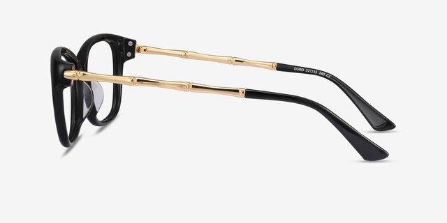 Ouro Black Golden AcetateEyeglass Frames from EyeBuyDirect, Side View