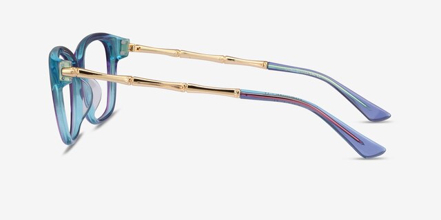 Ouro Blue AcetateEyeglass Frames from EyeBuyDirect, Side View