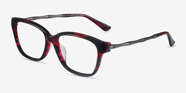 Ouro Red AcetateEyeglass Frames from EyeBuyDirect, Angle View