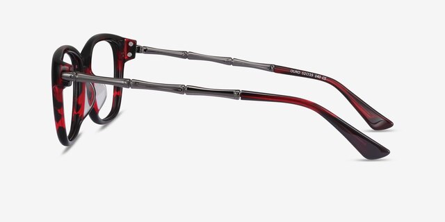 Ouro Red AcetateEyeglass Frames from EyeBuyDirect, Side View