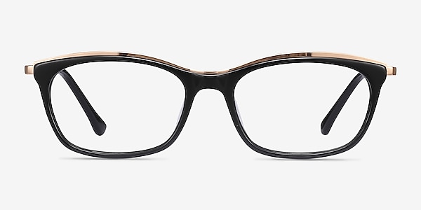 Sina Black Golden Acetate Eyeglass Frames