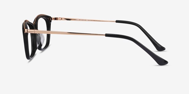 Sina Black Golden AcetateEyeglass Frames from EyeBuyDirect, Side View