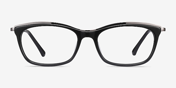Sina Black Silver Acetate Eyeglass Frames