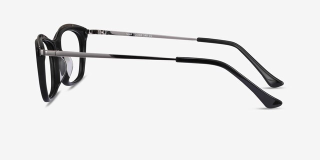 Sina Black Silver AcetateEyeglass Frames from EyeBuyDirect, Side View