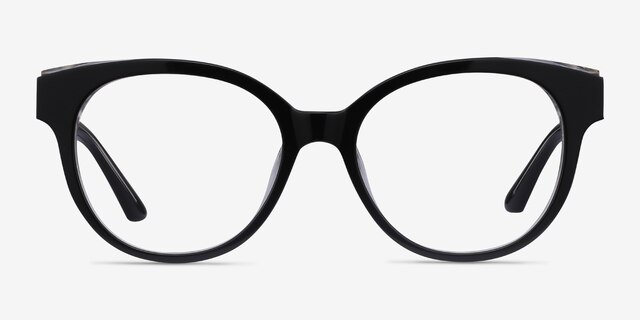 Vee Black AcetateEyeglass Frames from EyeBuyDirect, Front View