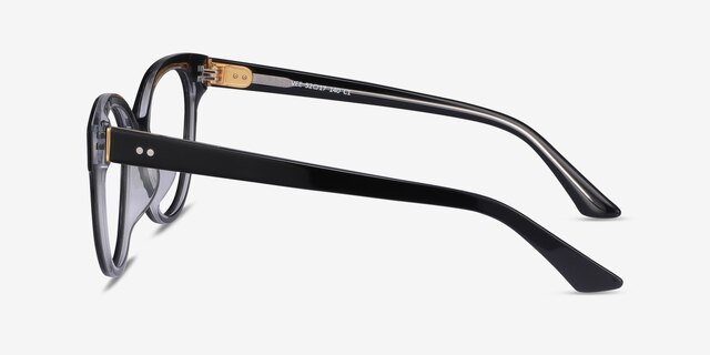 Vee Black AcetateEyeglass Frames from EyeBuyDirect, Side View