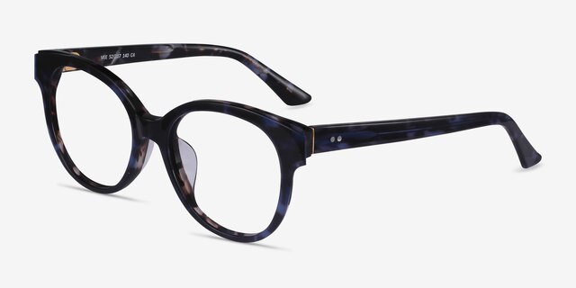Vee Blue Floral AcetateEyeglass Frames from EyeBuyDirect, Angle View