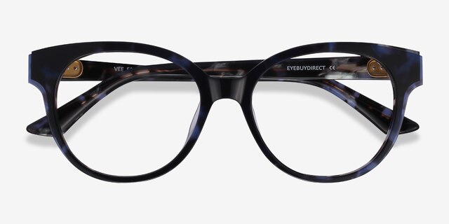 Vee Blue Floral AcetateEyeglass Frames from EyeBuyDirect, Closed View