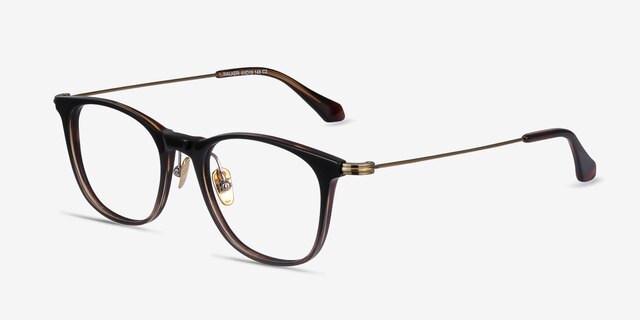 Walker Black Brown Acetate-metalMontures de lunettes de vue d'EyeBuyDirect, Vue d'Angle