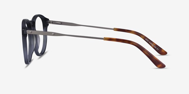 Akio Gray Acetate-metalEyeglass Frames from EyeBuyDirect, Side View