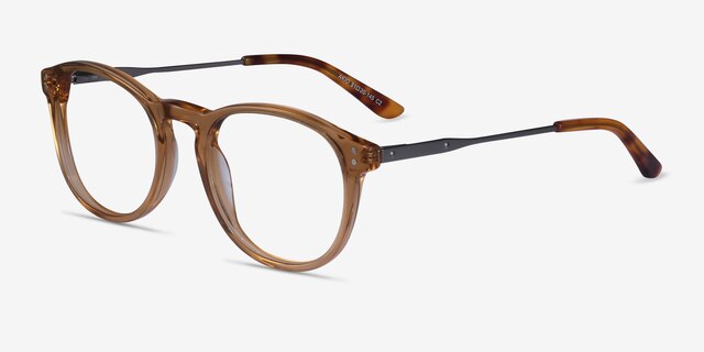 Akio Yellow Acetate-metalEyeglass Frames from EyeBuyDirect, Angle View