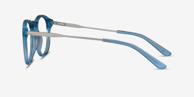 Akio Blue Acetate-metalEyeglass Frames from EyeBuyDirect, Side View