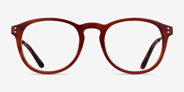 Akio Orange Acetate-metalEyeglass Frames from EyeBuyDirect, Front View