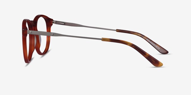 Akio Orange Acetate-metalEyeglass Frames from EyeBuyDirect, Side View