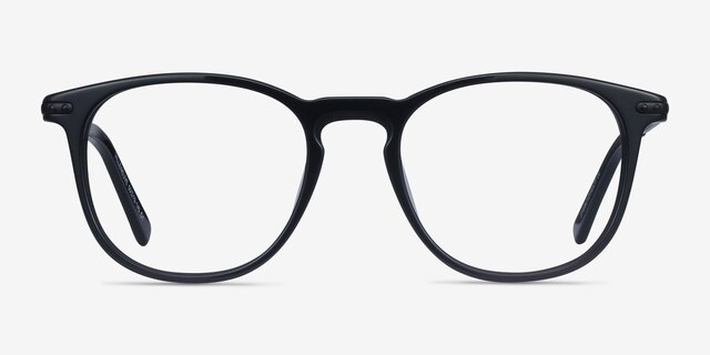 Villeneuve Black Acetate-metalEyeglass Frames from EyeBuyDirect, Front View