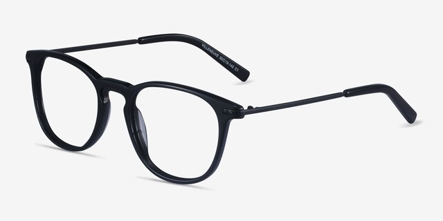 Villeneuve Black Acetate-metalEyeglass Frames from EyeBuyDirect, Angle View