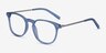 Villeneuve Blue Acetate-metalEyeglass Frames from EyeBuyDirect, Angle View
