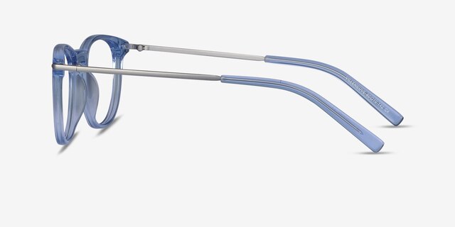 Villeneuve Blue Acetate-metalEyeglass Frames from EyeBuyDirect, Side View