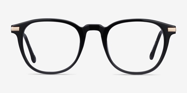 Giverny Noir Acetate-metalMontures de lunettes de vue d'EyeBuyDirect, Vue de Face