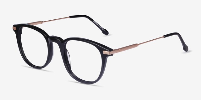 Giverny Noir Acetate-metalMontures de lunettes de vue d'EyeBuyDirect, Vue d'Angle