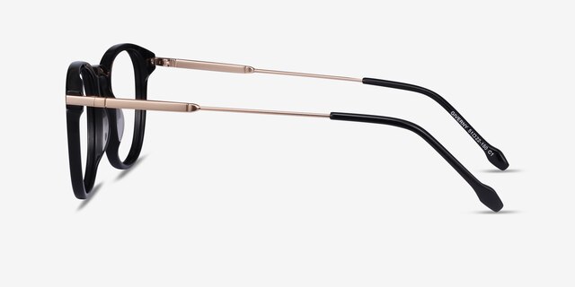 Giverny Noir Acetate-metalMontures de lunettes de vue d'EyeBuyDirect, Vue de Côté