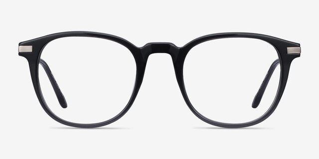 Giverny Gris Acetate-metalMontures de lunettes de vue d'EyeBuyDirect, Vue de Face